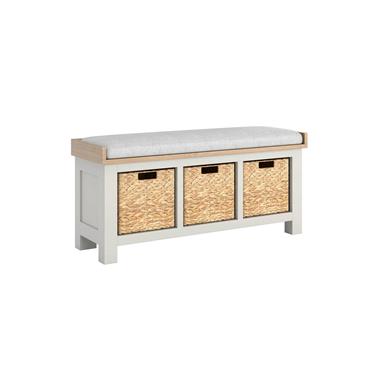 Detta Bench Seat Fabric Cushion with Storage Grey