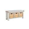 Detta Bench Seat Fabric Cushion with Storage Grey