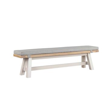 Detta Dining Bench Fabric Cushion Grey
