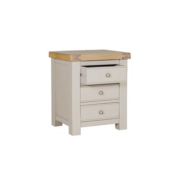 Detta Bedside Table 3 Drawer Taupe