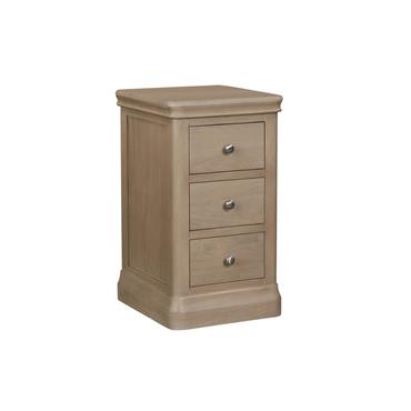 Derry Bedside Table 3 Drawer Narrow Natural
