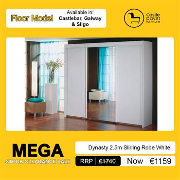 Dynasty 2.5m Sliding Robe White