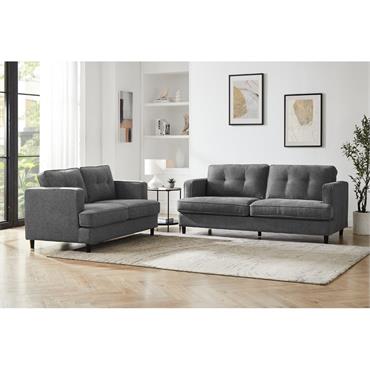 Josiah 3 Seater Fixed Grey