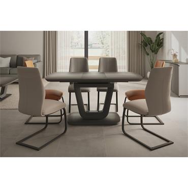 Jazz 1.2-1.6m Dining Table Ext Graphite Grey Matt
