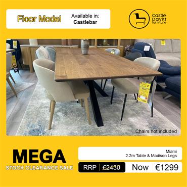 Miami 2.2m Table & Madison Legs