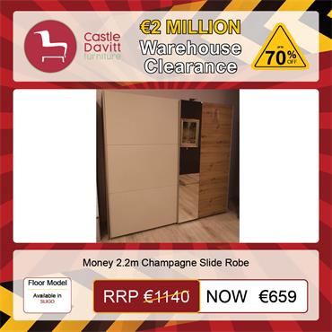 Money 2.2m Champagne Slide Robe