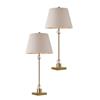 Set of 2 Kobe Table Lamps Crystal Glass Gold Metal Base with Round Tapered Cream Shade 70cmh