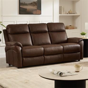 Nelly 3 Seater Fixed Brown