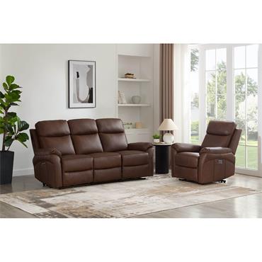 Nelly Chair Electric Recliner Brown