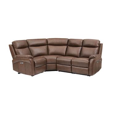 Nelly Corner Group Electric Recliner Brown