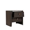 Rhea Bedside Table 2 Drawer Ebony