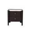 Rhea Bedside Table 2 Drawer Ebony