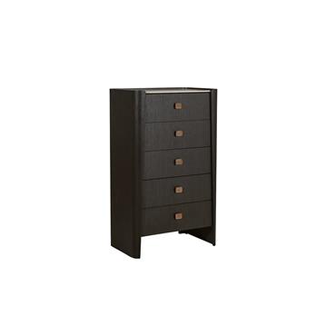 Rhea Tall Chest 5 Drawer Ebony