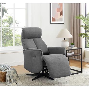 Reece Electric Reclining Accent Chair Charcoal