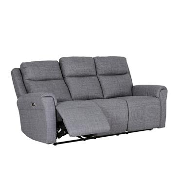 Rusto 3 Seater Electric Recliner Charcoal Fabric
