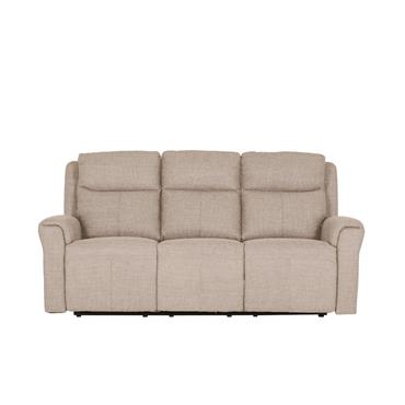 Rusto 3 Seater Electric Recliner Mushroom Fabric
