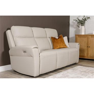 Rusto 3 Seater 2 Electric recliner Stone