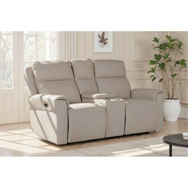Rusto 2 Seater Electric recliner plus Console Sectional Stone