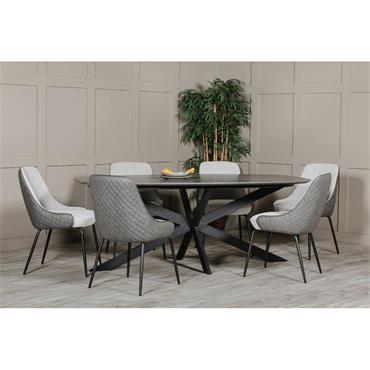 Saggart Dining Table Oval 1600mm Smoke