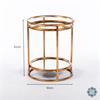 AMELIA SIDE TABLE MIRRORED WITH SHELF GOLD