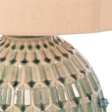 GEMMA CERAMIC LAMP GEOMETRIC PATTERN AQUA