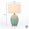 GEMMA CERAMIC LAMP GEOMETRIC PATTERN AQUA