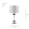JANE GLASS CYLINDER LAMP SILVER/GREY 54CM