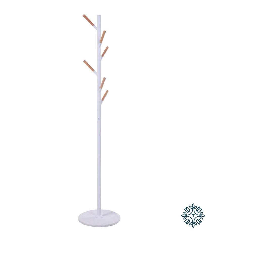 CONTEMPORARY HAT & COAT STAND MARBLE BASE WHITE Castle Davitt