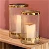 VEDA HURRICANE CANDLE HOLDER GOLD 26CM