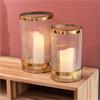 VEDA HURRICANE CANDLE HOLDER GOLD 30CM