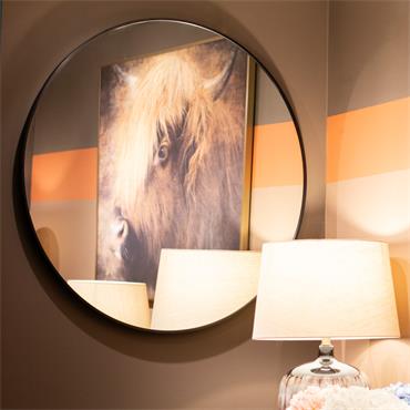 MODENA ROUND WALL MIRROR BLACK 90CM