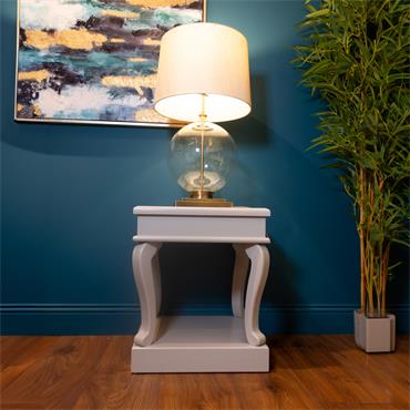 SCROLL GREY END TABLE