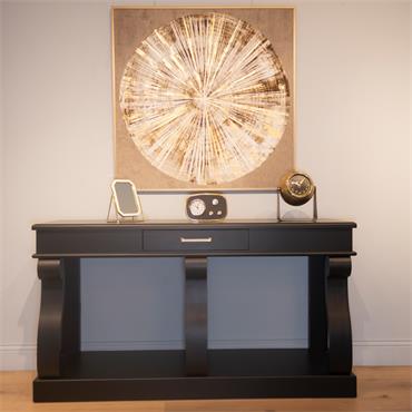 SCROLL BLACK 150CM SIDEBOARD TABLE W/DRAWER
