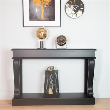 SCROLL BLACK 120CM CONSOLE TABLE ANT MIRROR