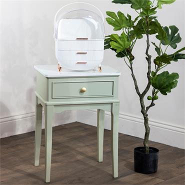 MONROE 1 DR ACCENT TABLE WITH MARBLE TOP SAGE