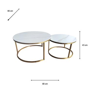 VIENNA S/2 MARBLE COFFEE TABLES