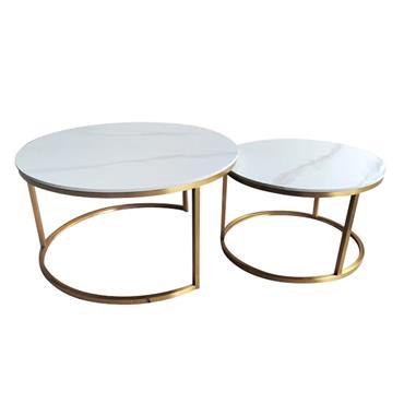 VIENNA S/2 MARBLE COFFEE TABLES