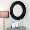 MARCELLA DEEP ROUND MIRROR BLACK/GOLD 90CM