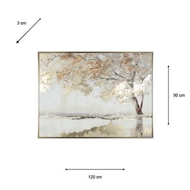 FRAMED CANVAS GILDED OAK 120 X 90CM