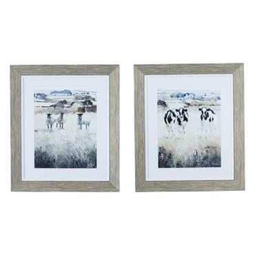 FRAMED PRINT CURIOUS CHATTER 58 X 50 CM 2 ASST