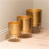 ANISHA S/3 PLANTERS WITH STAND GOLD