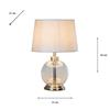 BELLA GLASS LAMP SILVER 45CM