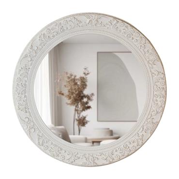 YVETTE ROUND MIRROR 90CM CREAM