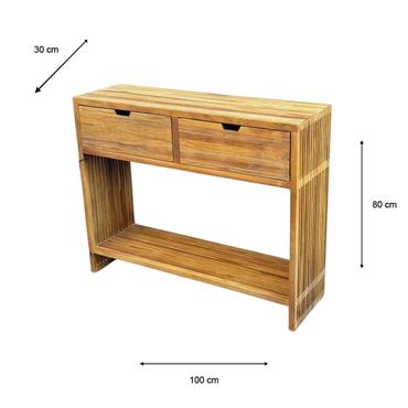 BARI LARGE 2 DRAWER CONSOLE TABLE
