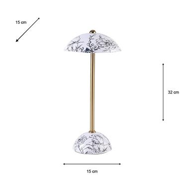 APOLLO USB RECHARGEABLE LAMP FLORAL WHITE