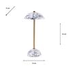 APOLLO USB RECHARGEABLE LAMP FLORAL WHITE