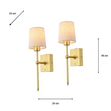 MADISON SET OF 2 USB RECHARGEABLE WALL LIGHTS