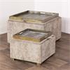 MAYA S/2 TRAY TABLE POUFFES SAND