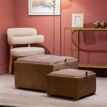 MAYA S/2 TRAY TABLE POUFFES CAPPUCINO