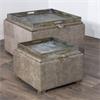 MAYA S/2 TRAY TABLE POUFFES CAPPUCINO